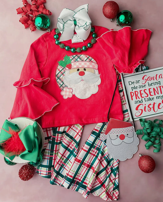 Santa Baby girls top/pants set