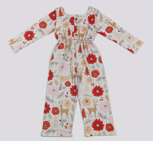 Christmas Floral girls jumpsuit