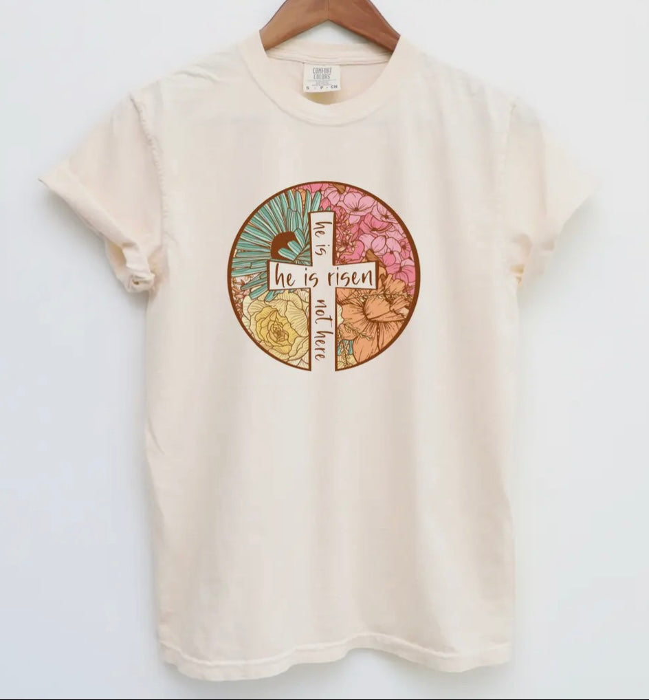 He Is Risen adult tee