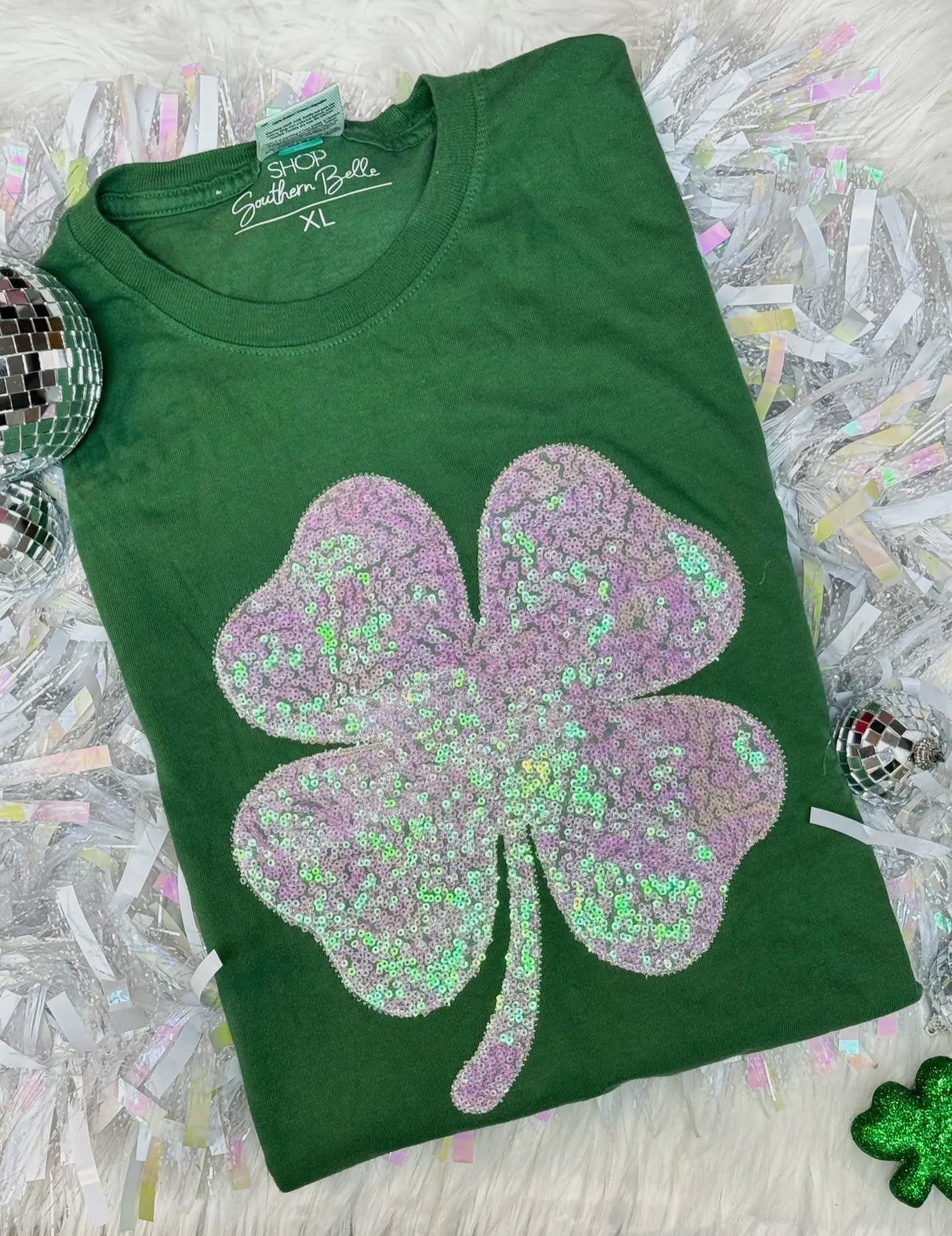 shimmer shamrock tee