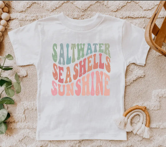 Saltwater, Seashells, Sunshine tee