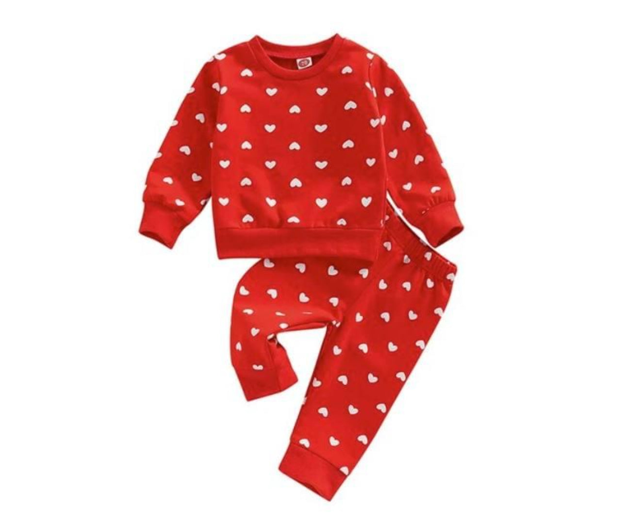 Red & white heart sweatsuit